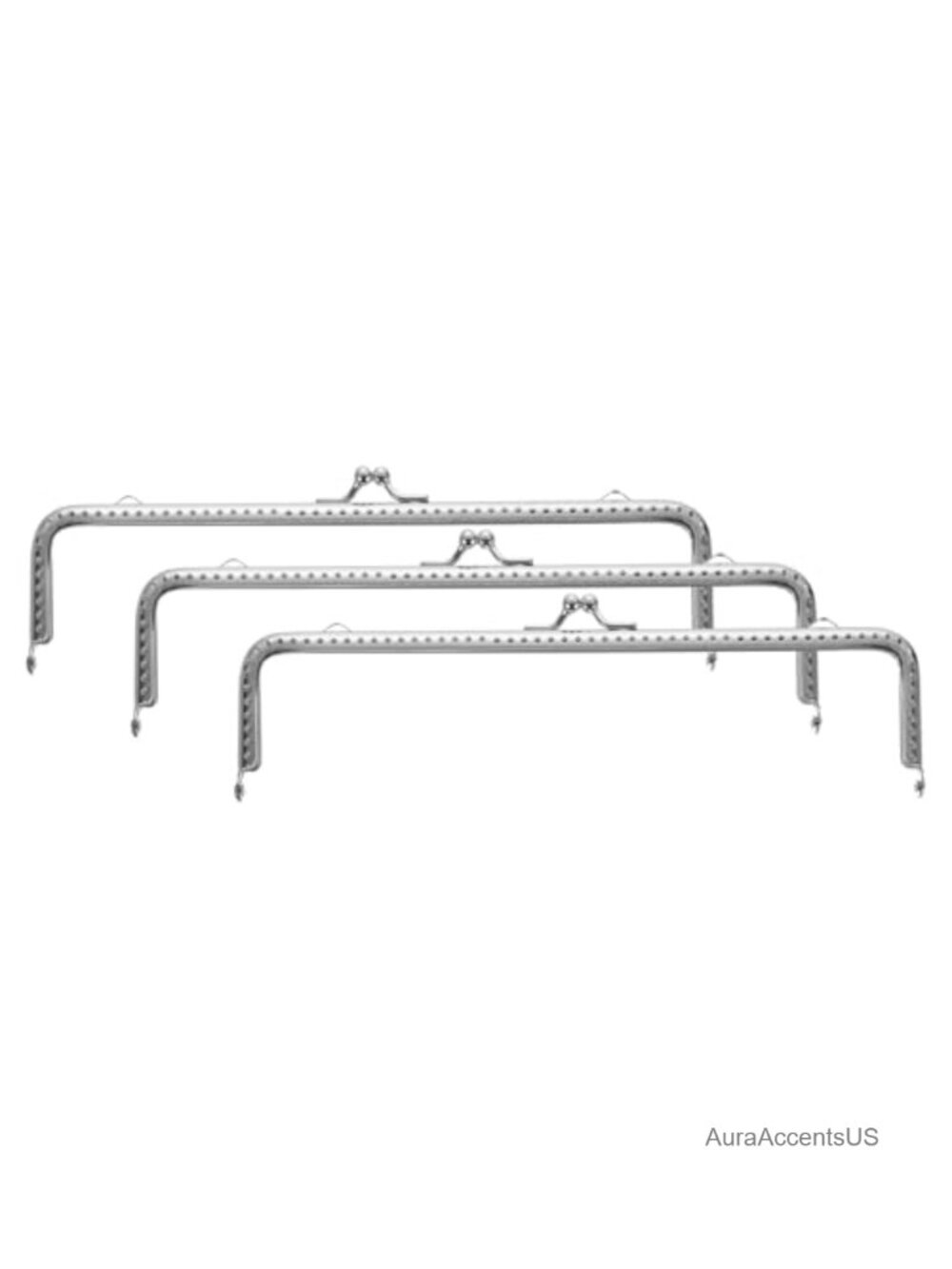 Retro Rectangle Kiss Lock Purse Frame, Metal Clasp Hardware for Handbag Making,